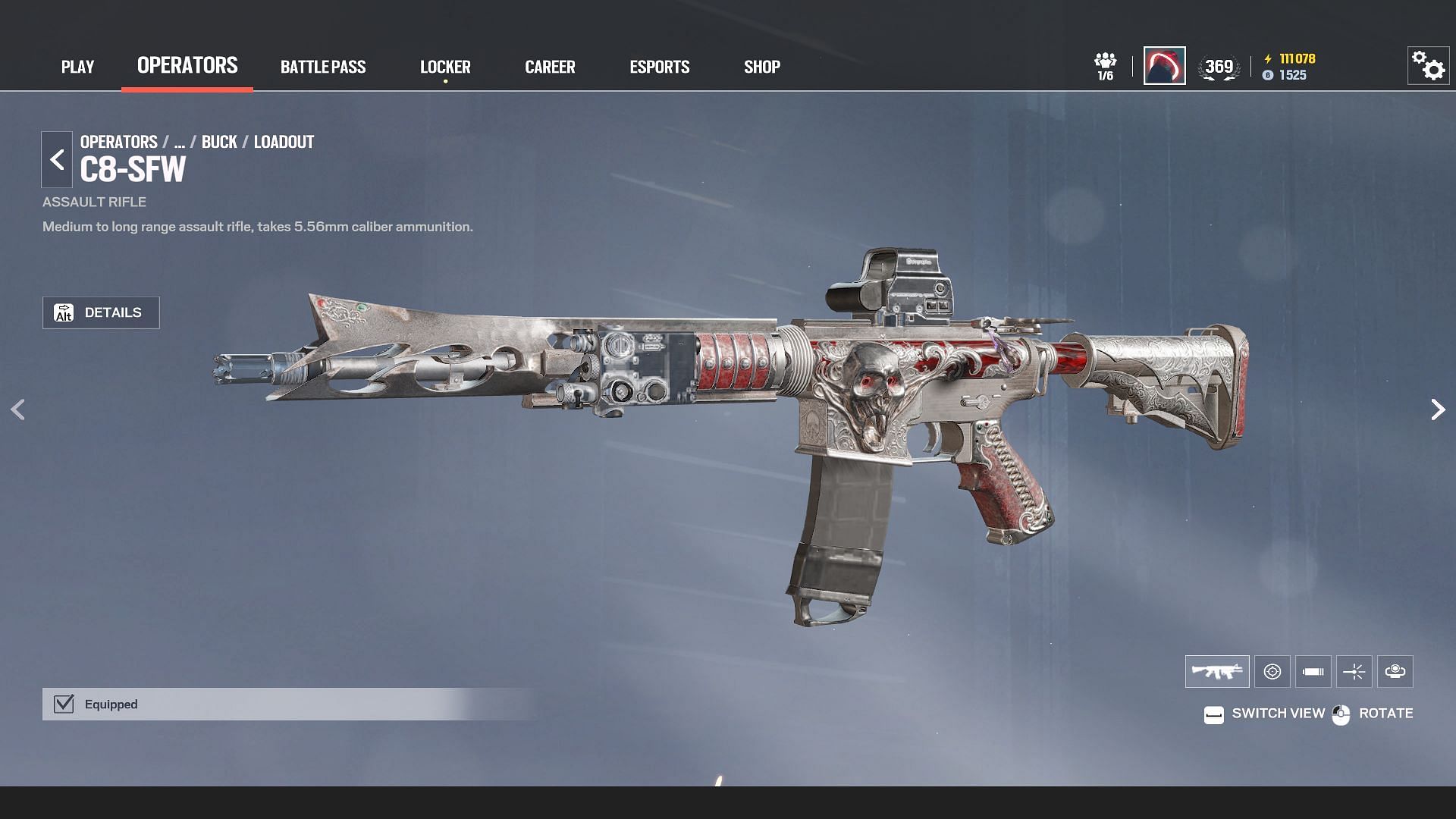 The exclusive memento skin Nosferatu for C8-SFW (Image via Sportskeeda Gaming || Ubisoft)